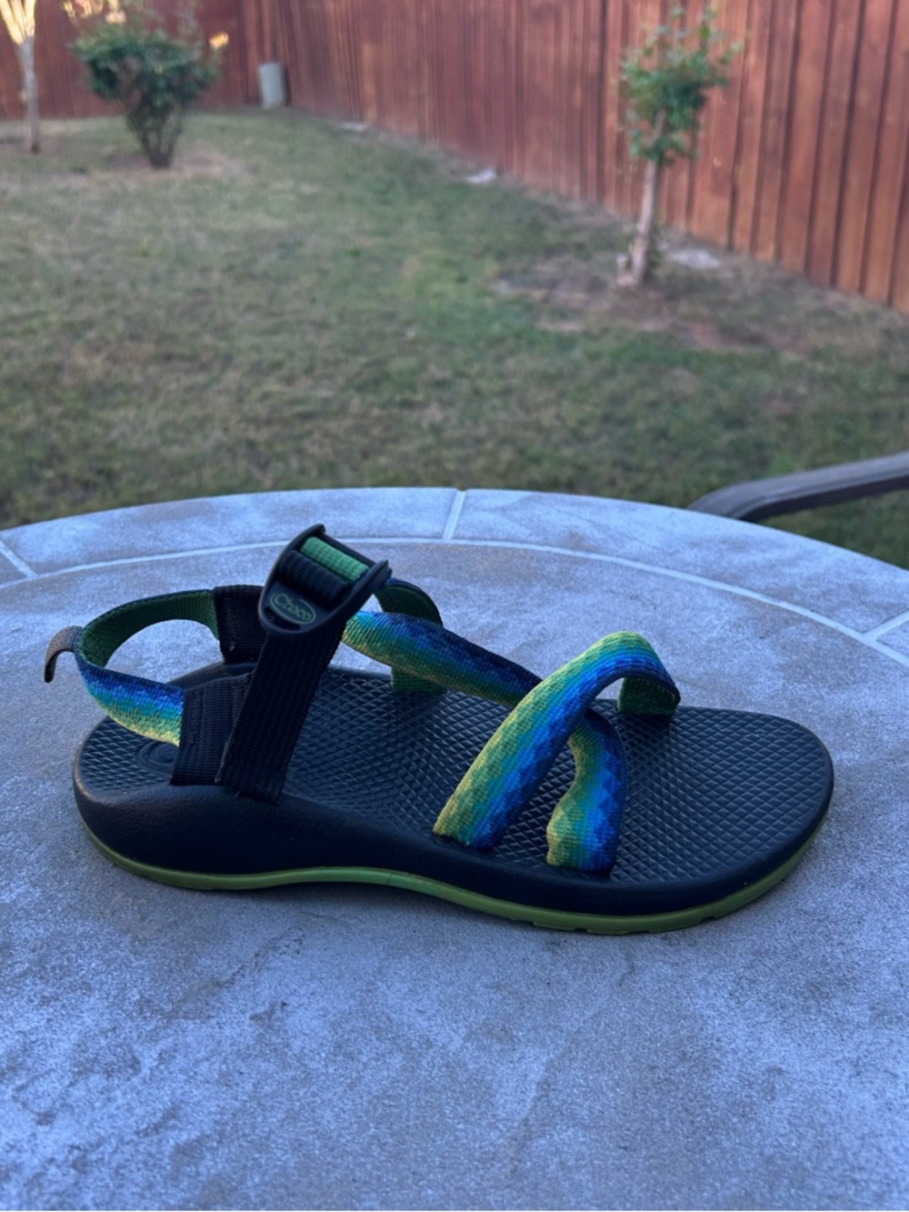 Chaco Rainbow Strap Sandals - Green Blue Yellow